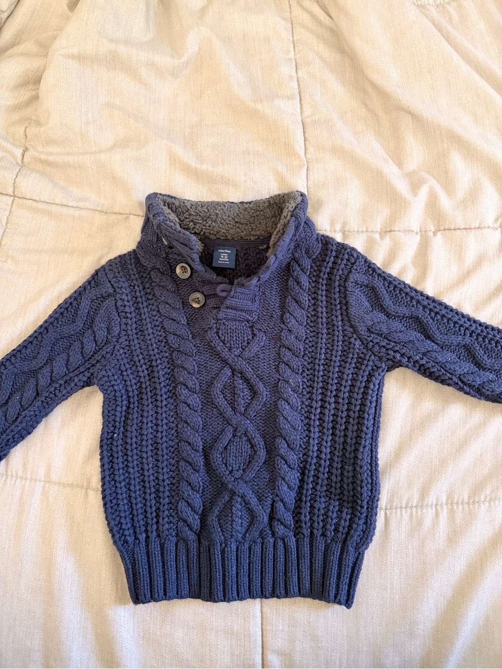 GAP Boys Navy Cable-Knit Turtleneck Sweater